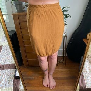 Camel Brown Midi Skirt